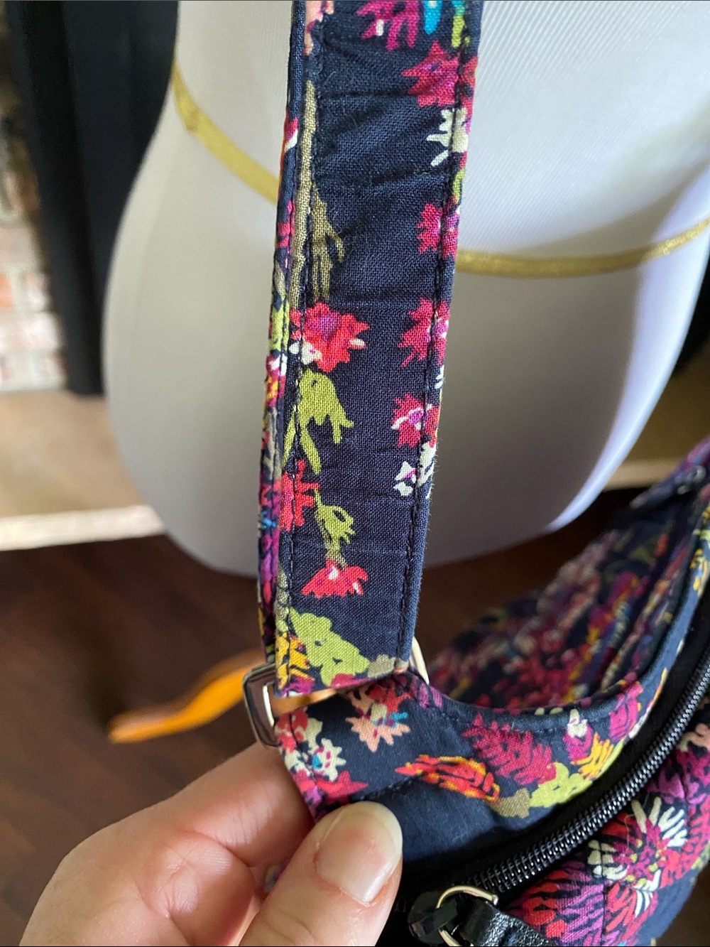 VERA BRADLEY Midnight Wildflowers quilted crossbody bag, purse, satchel. Beauty! - Picture 12 of 16